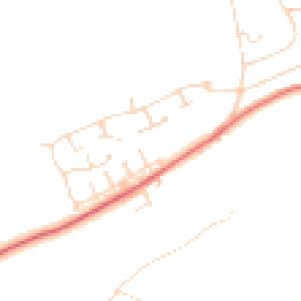 Daytime road noise heatmap for NG20 9PZ