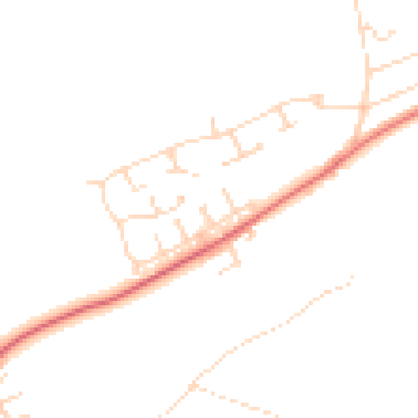 Daytime road noise heatmap for NG20 9QA