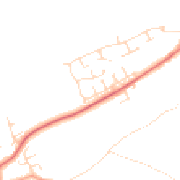 Daytime road noise heatmap for NG20 9QE