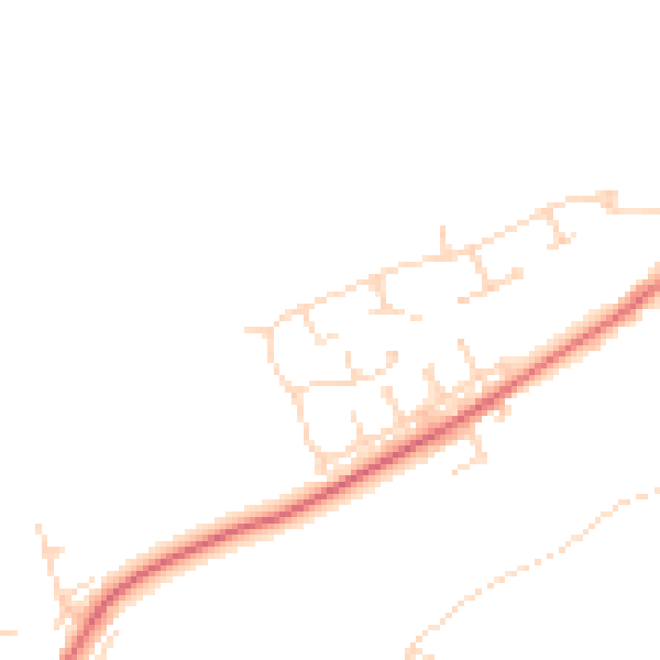 Daytime road noise heatmap for NG20 9QH