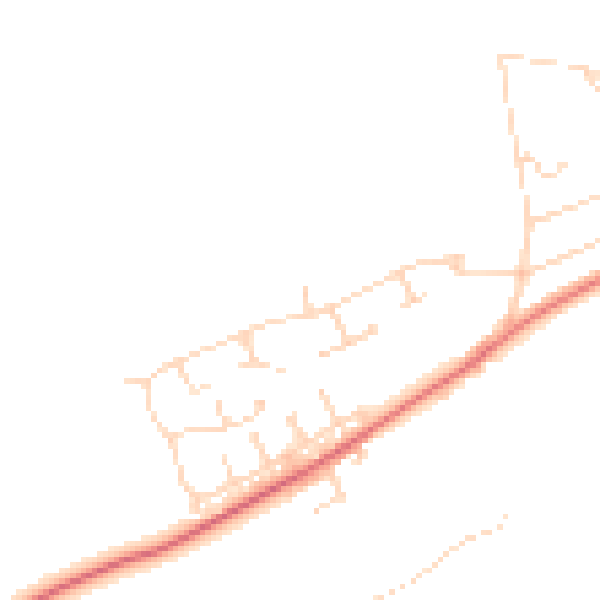 Daytime road noise heatmap for NG20 9QJ