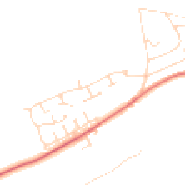 Daytime road noise heatmap for NG20 9QL