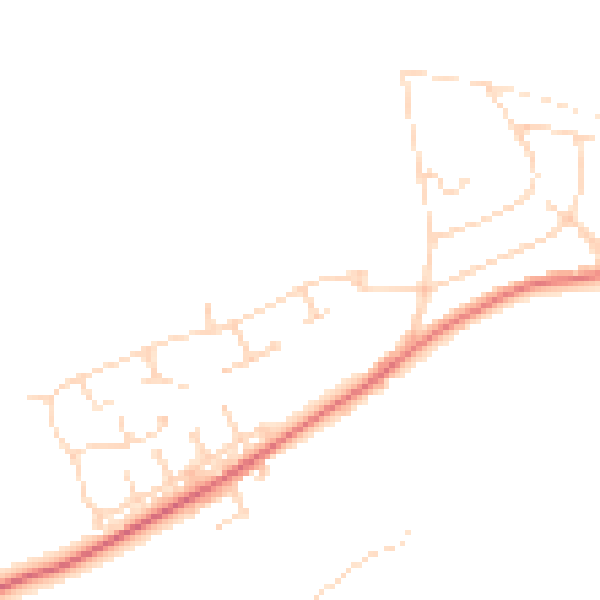 Daytime road noise heatmap for NG20 9QN