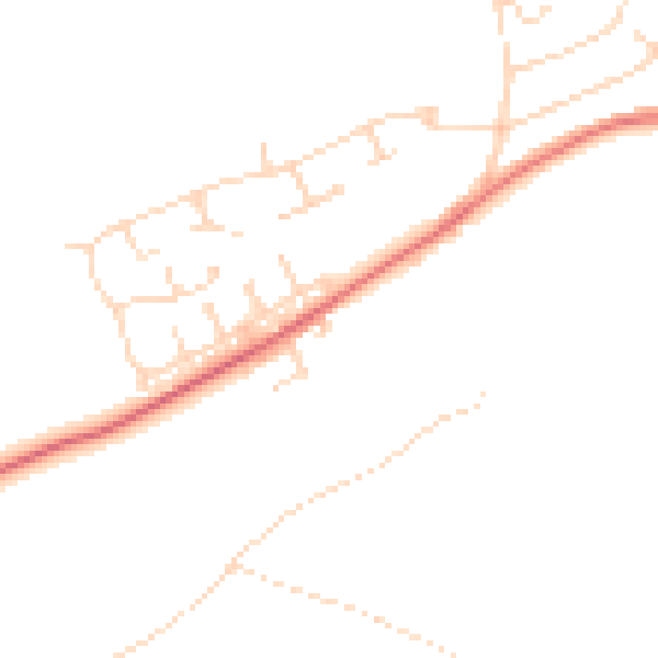 Daytime road noise heatmap for NG20 9QR