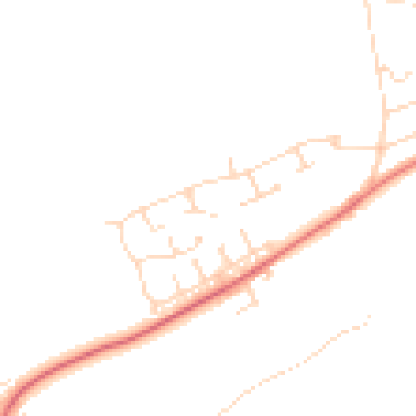 Daytime road noise heatmap for NG20 9QS