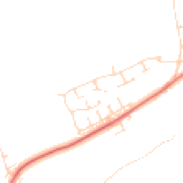 Daytime road noise heatmap for NG20 9QT