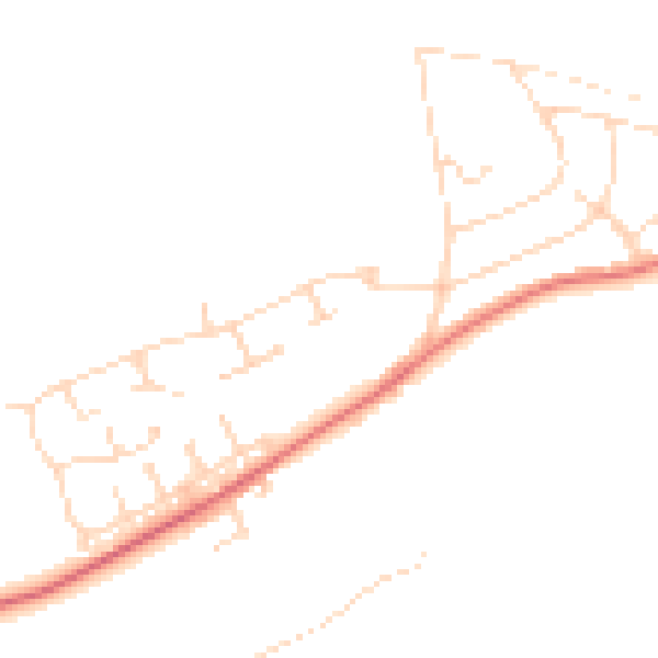 Daytime road noise heatmap for NG20 9QW