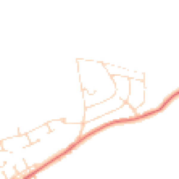 Daytime road noise heatmap for NG20 9QZ