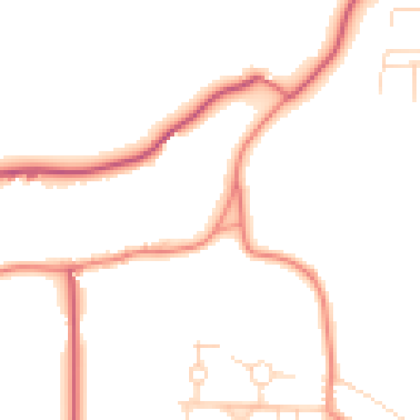 Daytime road noise heatmap for NG20 9RE