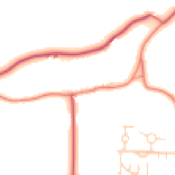 Daytime road noise heatmap for NG20 9RF
