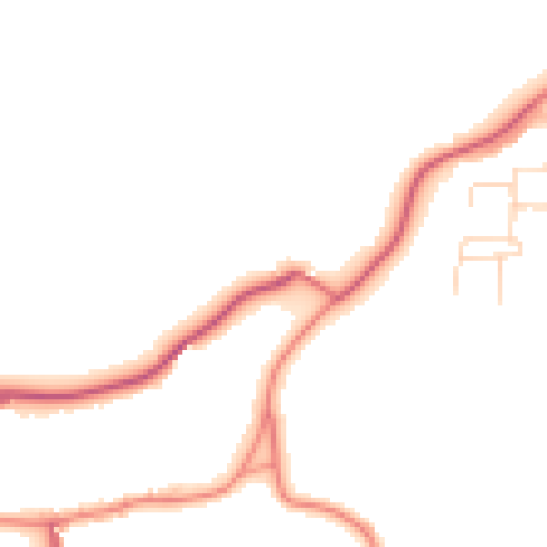 Daytime road noise heatmap for NG20 9RH