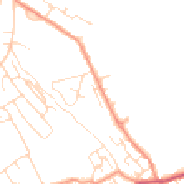 Daytime road noise heatmap for NG20 9RR