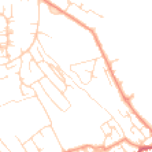 Daytime road noise heatmap for NG20 9RU