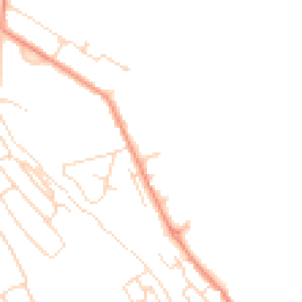 Daytime road noise heatmap for NG20 9RW
