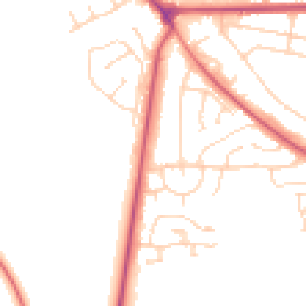 Daytime road noise heatmap for NG21 0AG