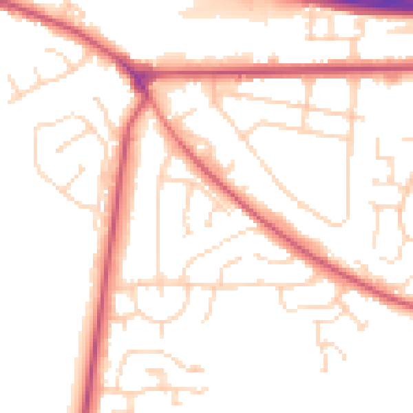 Daytime road noise heatmap for NG21 0AN