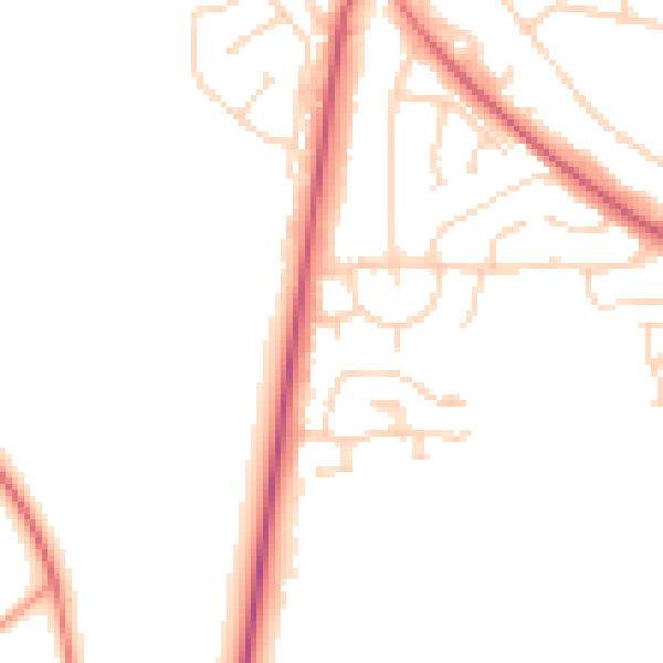 Daytime road noise heatmap for NG21 0AR