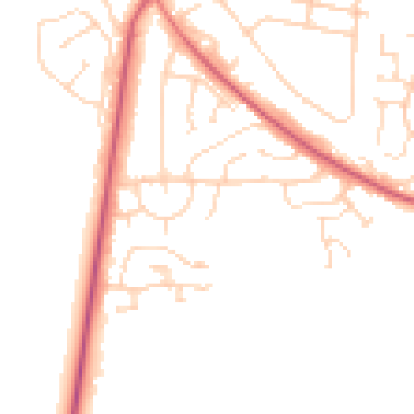Daytime road noise heatmap for NG21 0AS