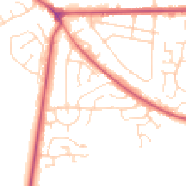 Daytime road noise heatmap for NG21 0AT