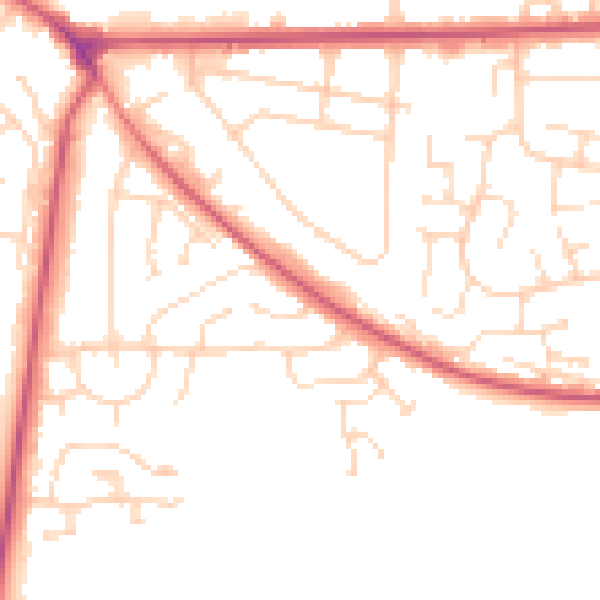 Daytime road noise heatmap for NG21 0AU