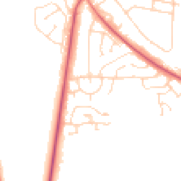 Daytime road noise heatmap for NG21 0AW