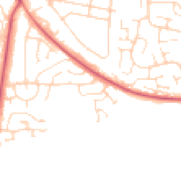 Daytime road noise heatmap for NG21 0AX