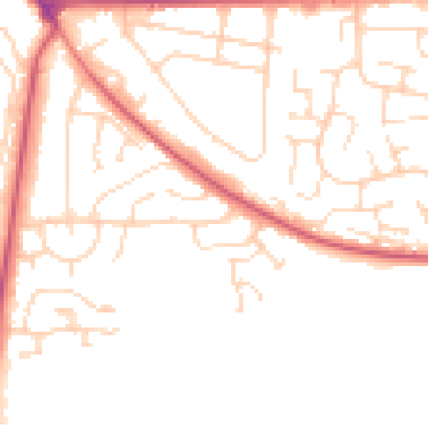 Daytime road noise heatmap for NG21 0BB