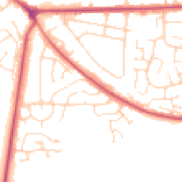 Daytime road noise heatmap for NG21 0BD
