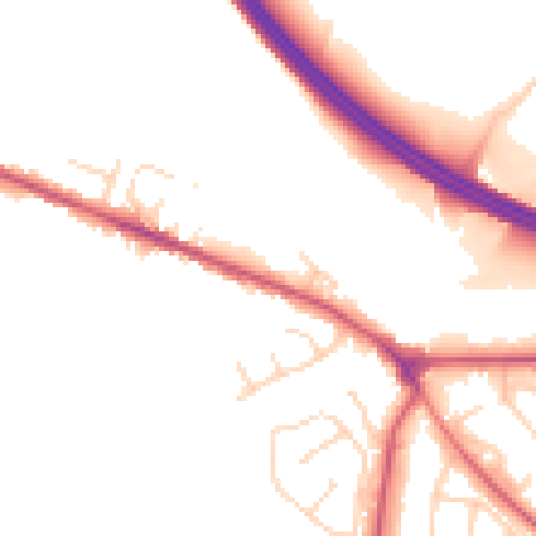 Daytime road noise heatmap for NG21 0BN