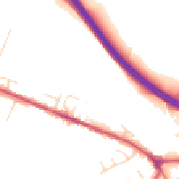 Daytime road noise heatmap for NG21 0BS