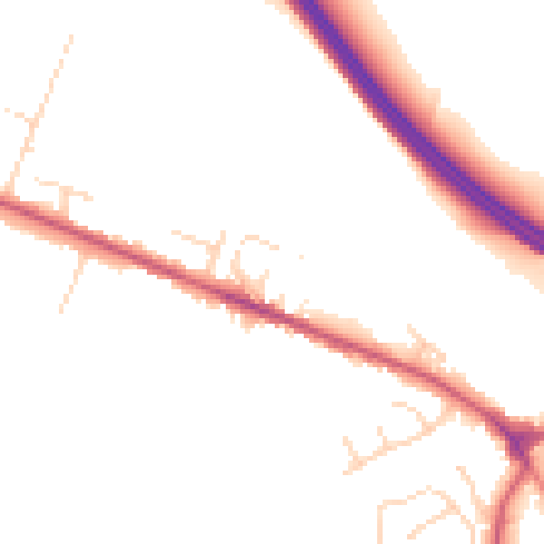 Daytime road noise heatmap for NG21 0BU