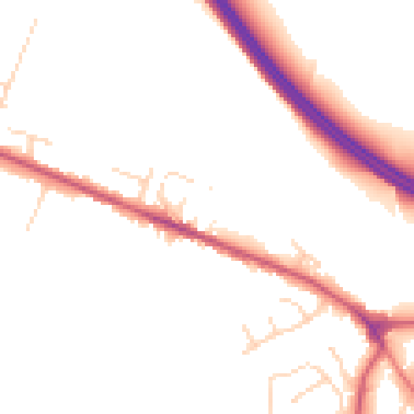 Daytime road noise heatmap for NG21 0BX