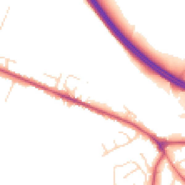 Daytime road noise heatmap for NG21 0BY