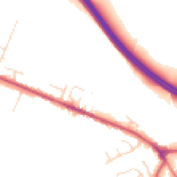 Daytime road noise heatmap for NG21 0BZ