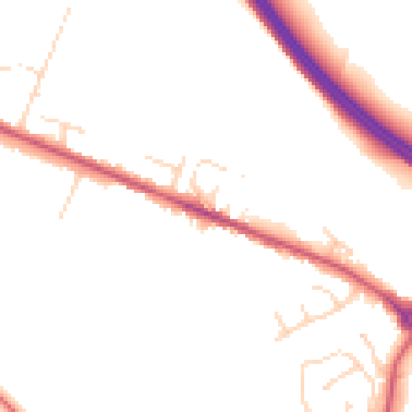 Daytime road noise heatmap for NG21 0DA