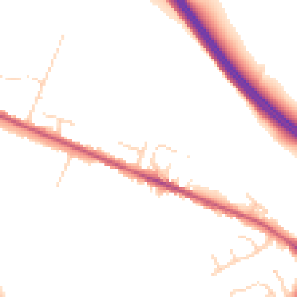 Daytime road noise heatmap for NG21 0DB