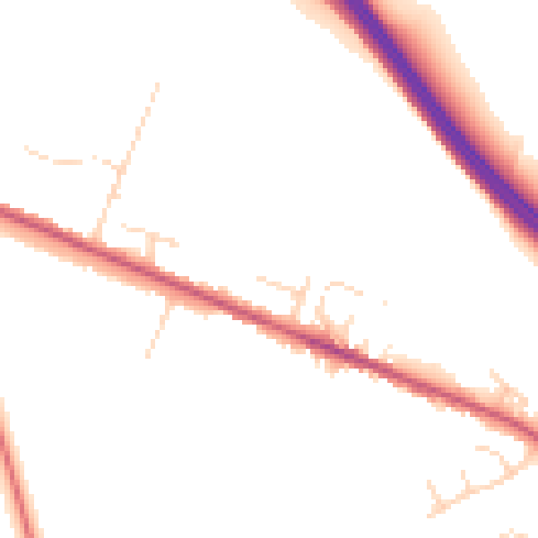 Daytime road noise heatmap for NG21 0DD