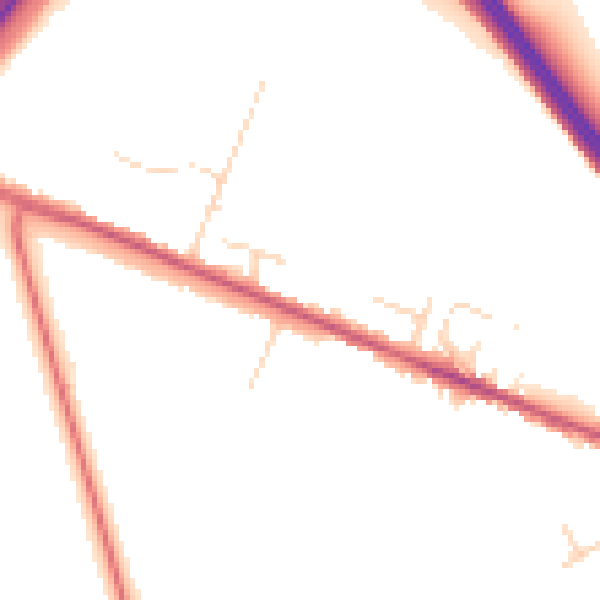 Daytime road noise heatmap for NG21 0DE