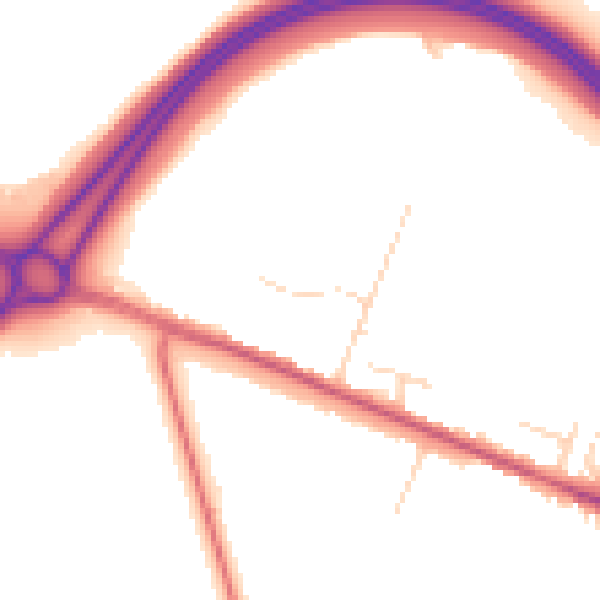 Daytime road noise heatmap for NG21 0DJ