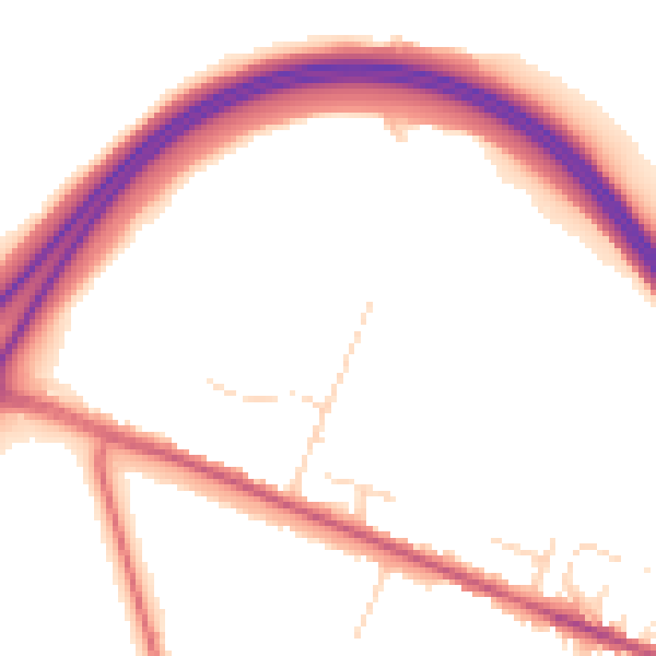 Daytime road noise heatmap for NG21 0DQ