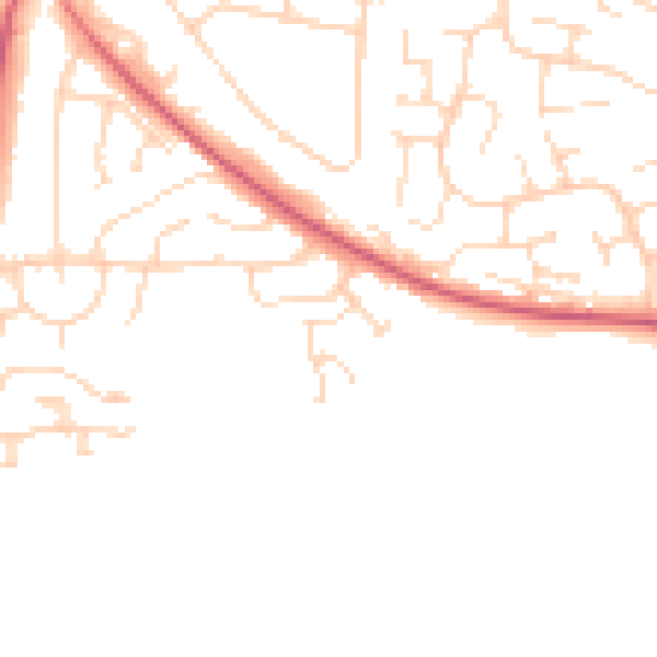 Daytime road noise heatmap for NG21 0DR