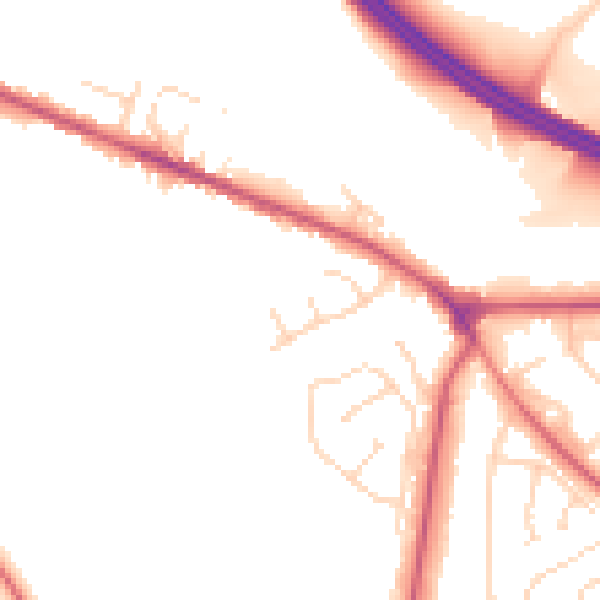Daytime road noise heatmap for NG21 0EF