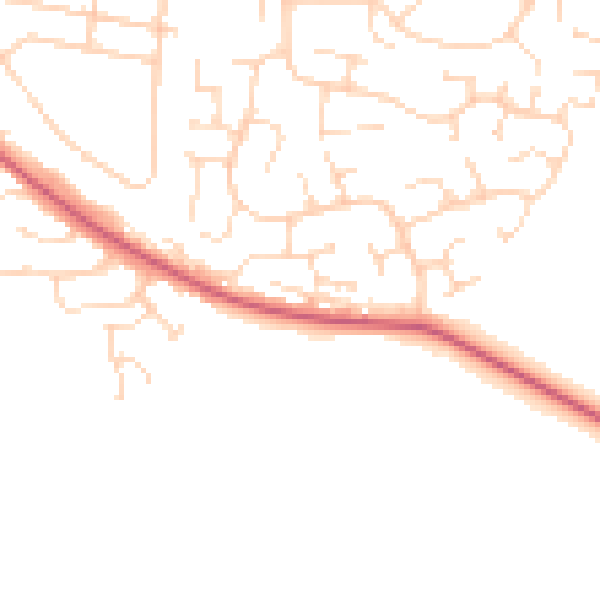 Daytime road noise heatmap for NG21 0EX