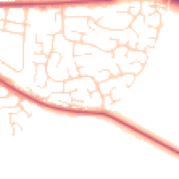 Daytime road noise heatmap for NG21 0FE