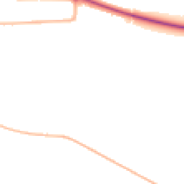 Night-time road noise heatmap for NG21 0FF