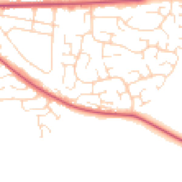 Daytime road noise heatmap for NG21 0FL