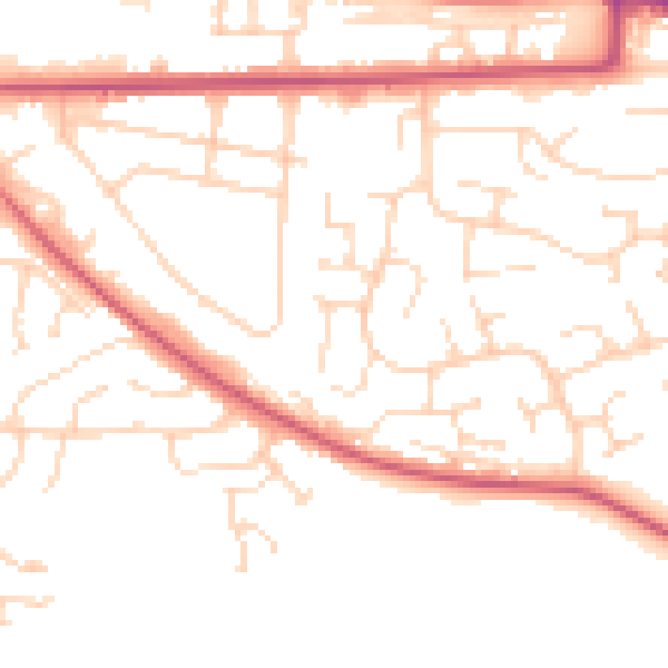 Daytime road noise heatmap for NG21 0FP