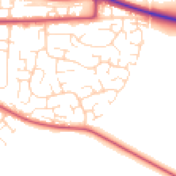 Daytime road noise heatmap for NG21 0FQ