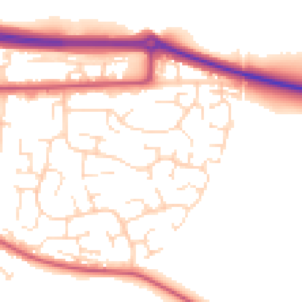 Daytime road noise heatmap for NG21 0FU