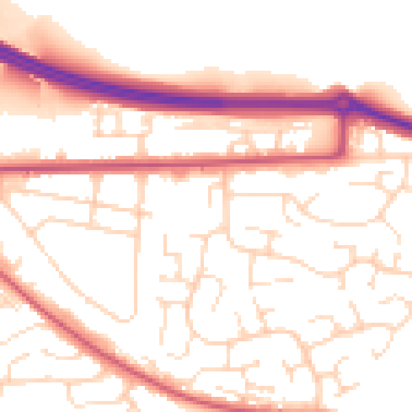 Daytime road noise heatmap for NG21 0FY